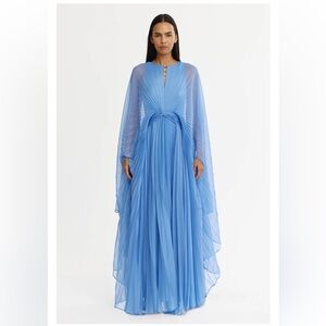 NEW Acler Orleton Pleated Sky Blue Formal Maxi Dress Gown - Size 8